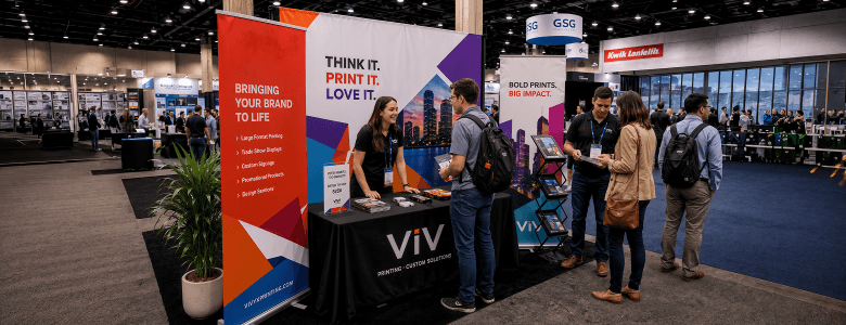 Custom printing trade show booth